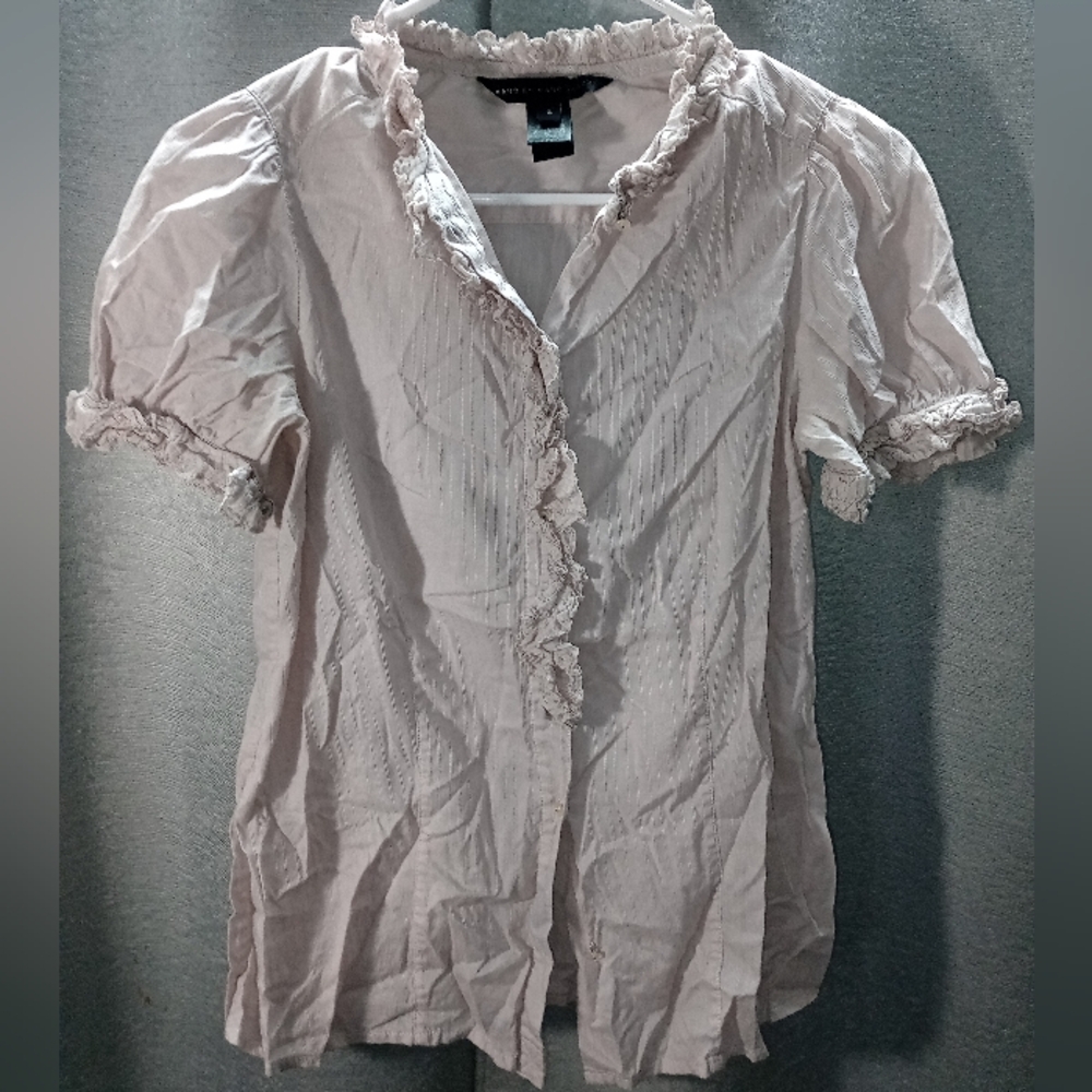Marc by Marc Jacobs Light Beige Ruffle Button-Down Shirt